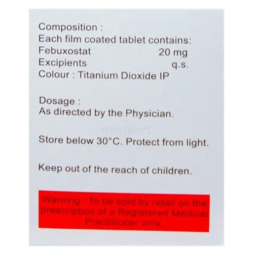 feburic 20mg tablet 15's